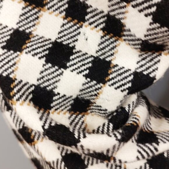 Vintage 1990s Valentino Designer Black Checked Oversized Wool Short Jacket - Picture 7 of 8